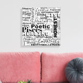 Vissen Zodiac Word Cloud Inspiratie Canvas Afdruk (Insitu (Woonkamer))