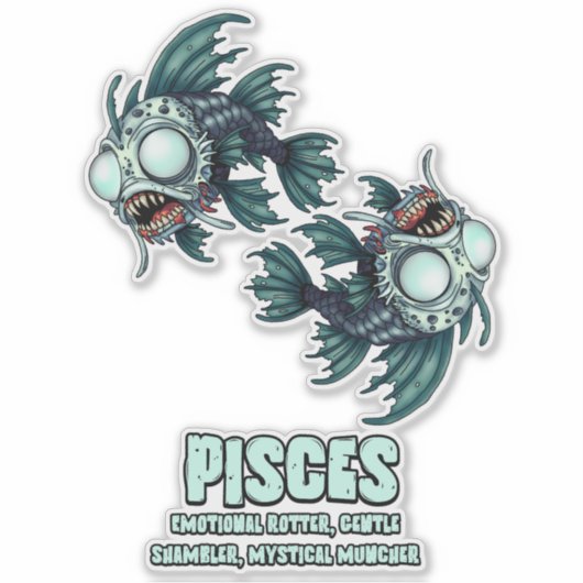 Vissen Zombie Sticker (Voorkant)