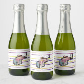 Vissen zomer vreugde sparkling wijnetiket (Flessen)
