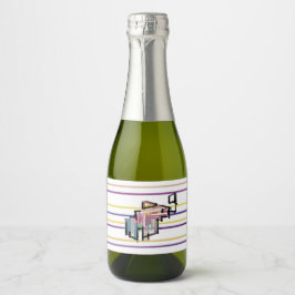 Vissen zomer vreugde sparkling wijnetiket