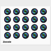 Vissen Zwart Zodiac Ronde Sticker (Vel)