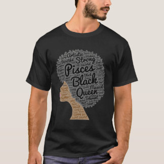 Vissen Zwarte Koningin Natuurlijk Haar Voor Vrouwe T-shirt