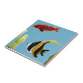 Vissen zwemmen in de zee tegeltje (Zijkant)
