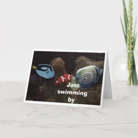 VISSEN ZWEMMEN LANGS OM HALLO EN GELUKKIGE MOEDERD KAART (Voorkant)