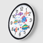 Vissen zwemmen schattige badkamerklok grote klok (Hoek)