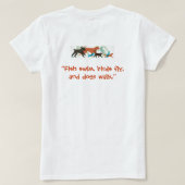 Vissen zwemmen, vogels vliegen, honden lopen Pet S T-shirt (Design achterkant)