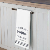 Vissencamp voor de marine & White Rustic Theedoek