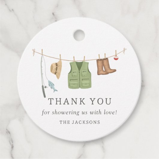 Vissend Baby shower Bedankjes Labels (Voorkant)