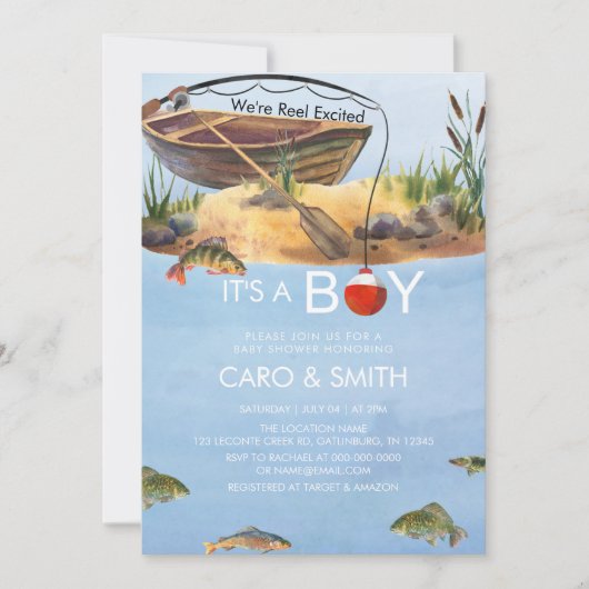 Vissend baby shower kaart (Voorkant)