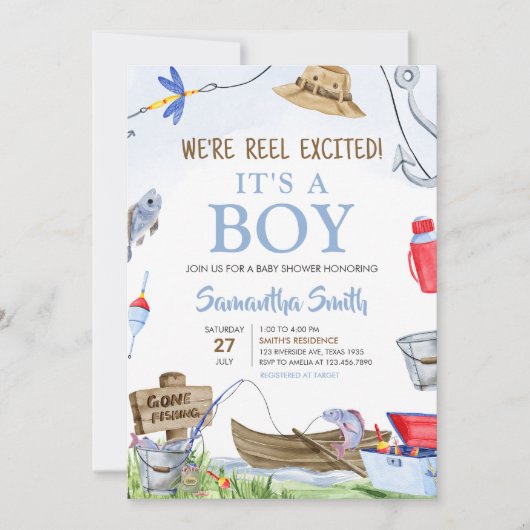 Vissend Baby shower Kaart (Voorkant)