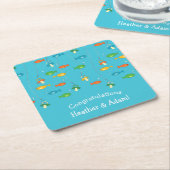Vissend Baby shower Kartonnen Onderzetters (Schuin)