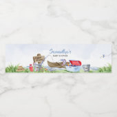 Vissend Baby shower Waterfles Etiket (Enkel label)