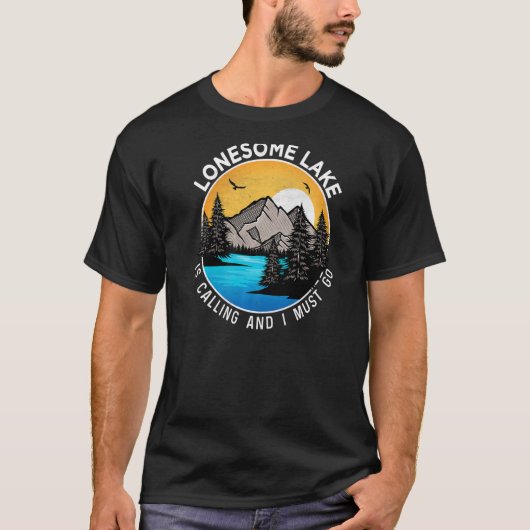 Vissend Boating Camping Lakeview Lonous Lake T-shirt (Voorkant)