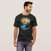 Vissend Boating Camping Lakeview Lonous Lake T-shirt (Voorkant volledig)
