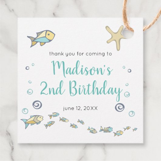 Vissendag onder Zee Bedankjes Labels (Achterkant)