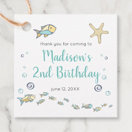 Vissendag onder Zee Bedankjes Labels (Voorkant)