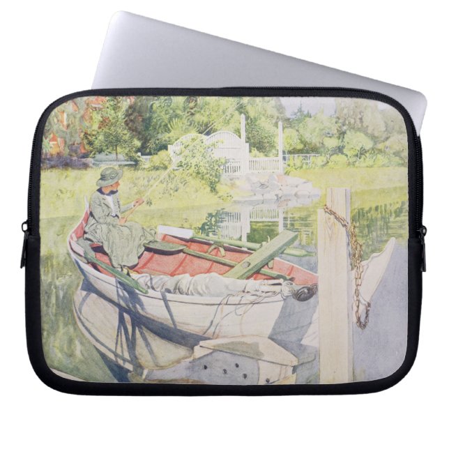 Vissende 1909 laptop sleeve (Voorkant)