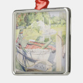 Vissende 1909 metalen ornament (Links)