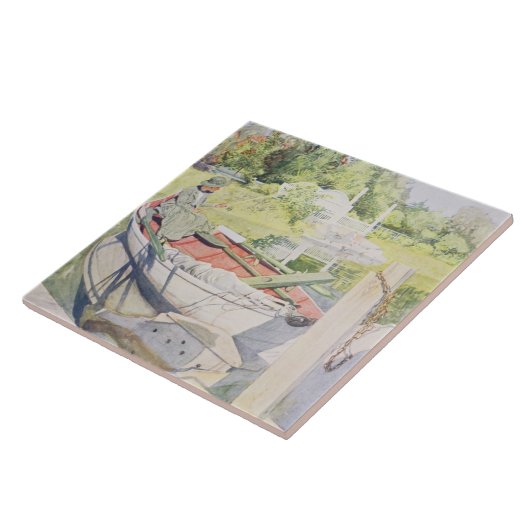 Vissende 1909 tegeltje (Zijkant)