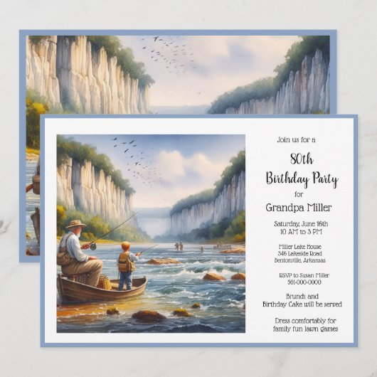Vissende 50e verjaardag kaart (Voorkant / Achterkant)