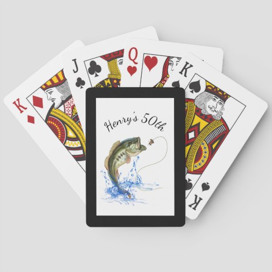 Vissende 50e verjaardag pokerkaarten (Achterkant)