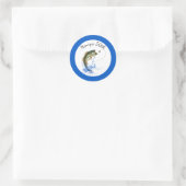 Vissende 50e verjaardag ronde sticker (Tas)