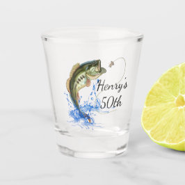 Vissende 50e verjaardag shot glas