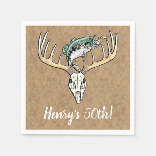 Vissende 50e verjaardag van de jacht servet (Voorkant)