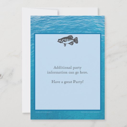 Vissende 60e verjaardag uitnodiging met water (Achterkant)