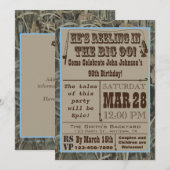 Vissende 90e verjaardag uitnodiging met Camo (Voorkant / Achterkant)