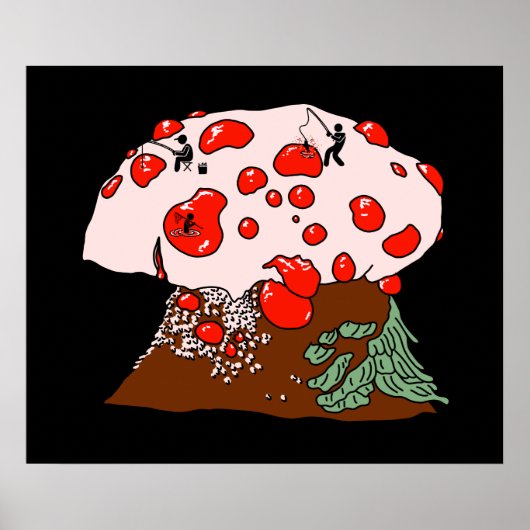 Vissende bloedende tandpaddenstoel poster (Voorkant)