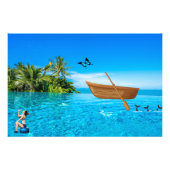 Vissende boat foto afdruk (Voorkant)