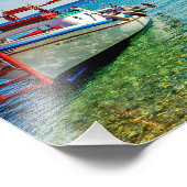 Vissende boat foto afdruk (Hoek)