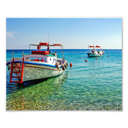 Vissende boat foto afdruk (Voorkant)