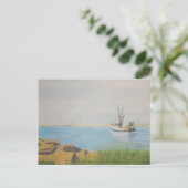 Vissende Boat - Galilee RI Briefkaart (Staand voorkant)