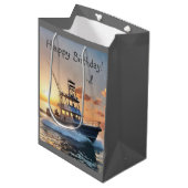 Vissende boat medium cadeauzakje (Voorkant Gekanteld)