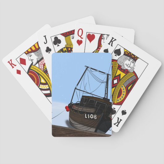 Vissende boat pokerkaarten (Achterkant)