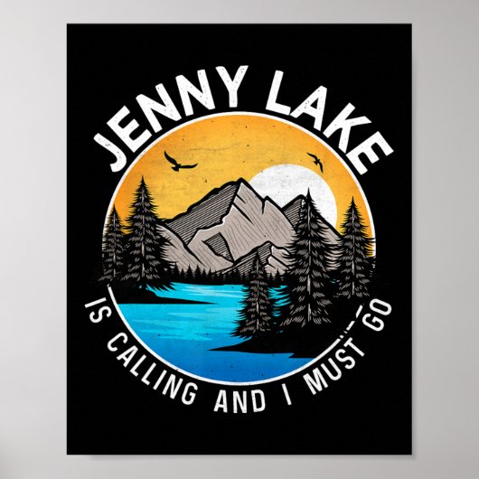 Vissende Boating Camping - Lakeview Jenny Lake Poster (Voorkant)