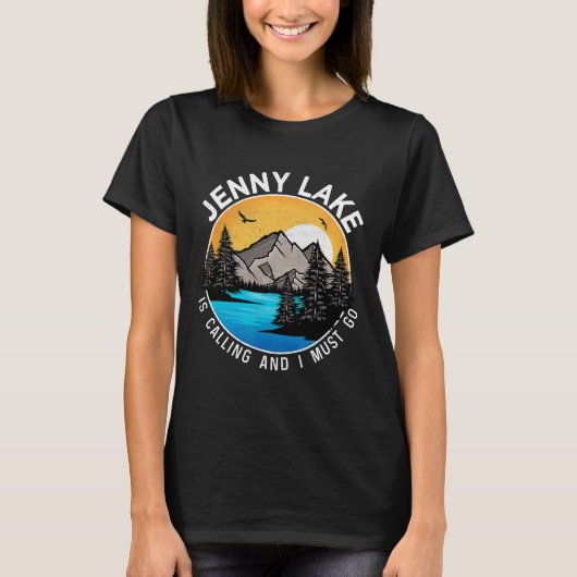 Vissende Boating Camping - Lakeview Jenny Lake T-shirt (Voorkant)