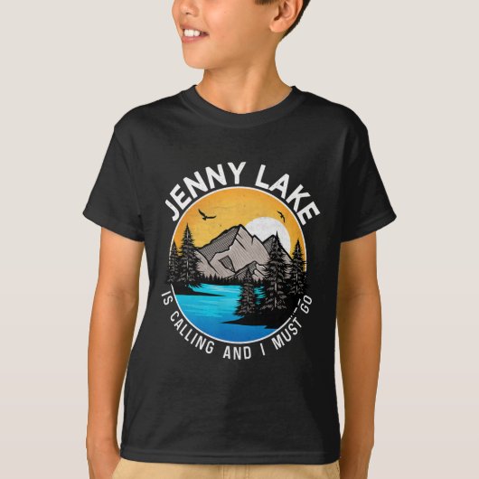 Vissende Boating Camping - Lakeview Jenny Lake T-shirt (Voorkant)