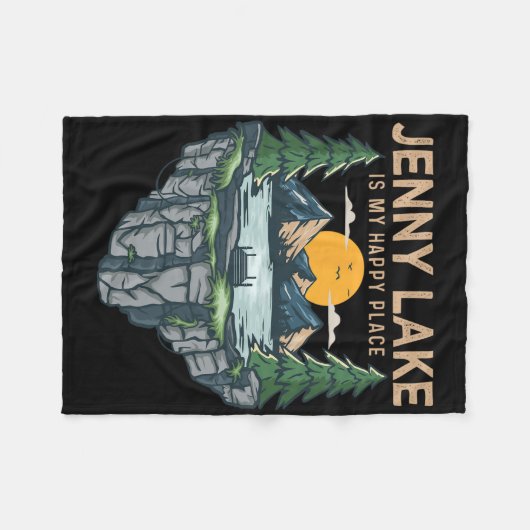 Vissende Boating Camping - My Happy Place Jenny La Fleece Deken (Voorkant (Horizontaal))