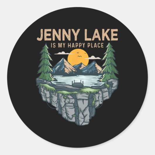 Vissende Boating Camping - My Happy Place Jenny La Ronde Sticker (Voorkant)