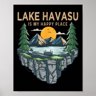 Vissende Boating Camping - My Happy Place Lake Hav Poster