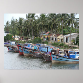 Vissende Boats, Hoi An, Vietnam Poster