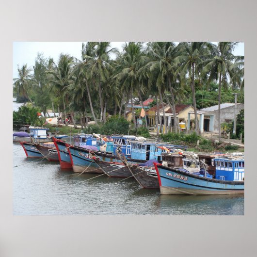 Vissende Boats, Hoi An, Vietnam Poster (Voorkant)