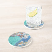 Vissende Boats-Tarifa Spanje Zandsteen Onderzetter (Zijkant)