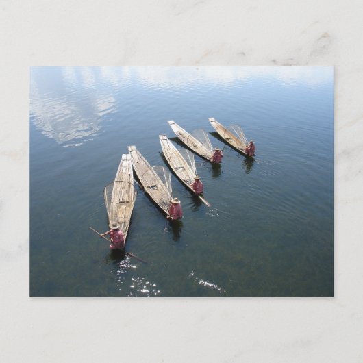 Vissende boot 1 briefkaart (Voorkant)