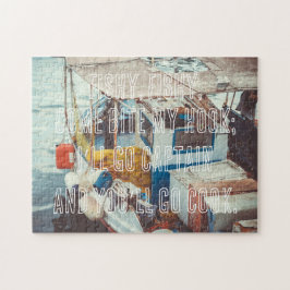 Vissende boot aan de Middellandse Zee Legpuzzel