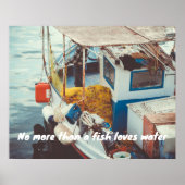 Vissende boot aan de Middellandse Zee Poster (Voorkant)