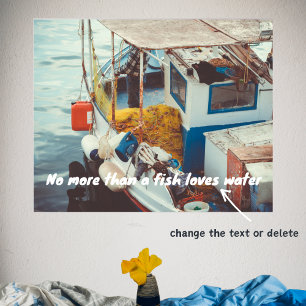 Vissende boot aan de Middellandse Zee Poster